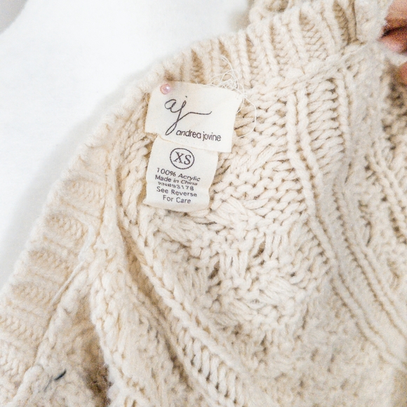 Cream Cable Knit Chunky Sweater - Picture 6 of 6